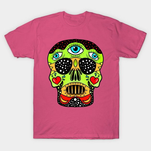 Candy skull 5 T-Shirt by fakeface